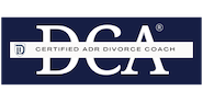 Logo for DCA Certified ADR Divorce Coach credential held by Lyerly Spongberg.